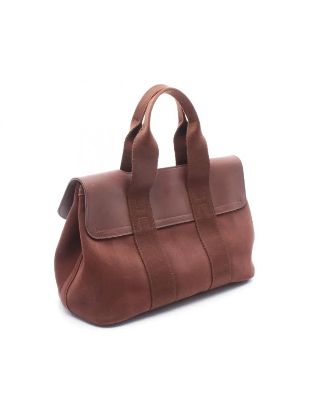 Hermes Handbag Valparaiso PM Dark Brown Leather Canvas